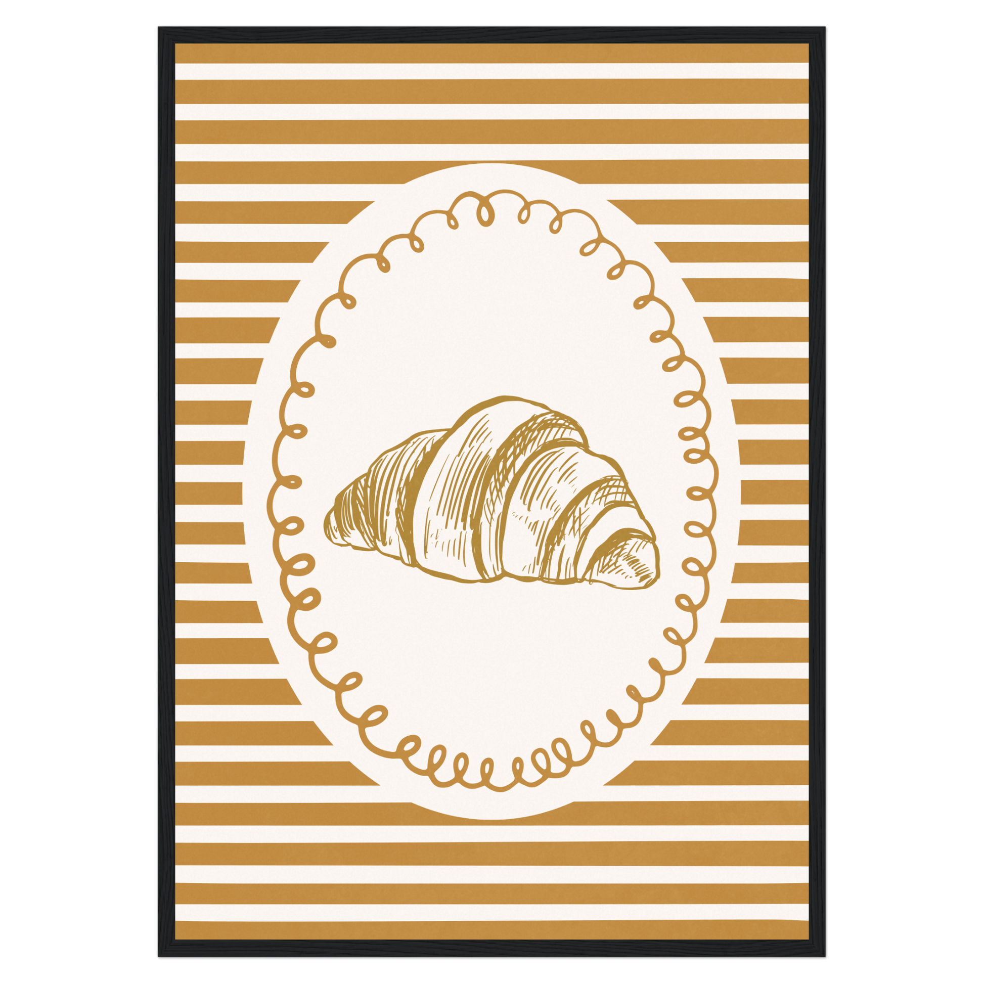 L'Amour Du Croissant Bleue Vague Flow Print Material