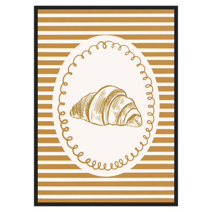 L'Amour Du Croissant Bleue Vague Flow Print Material