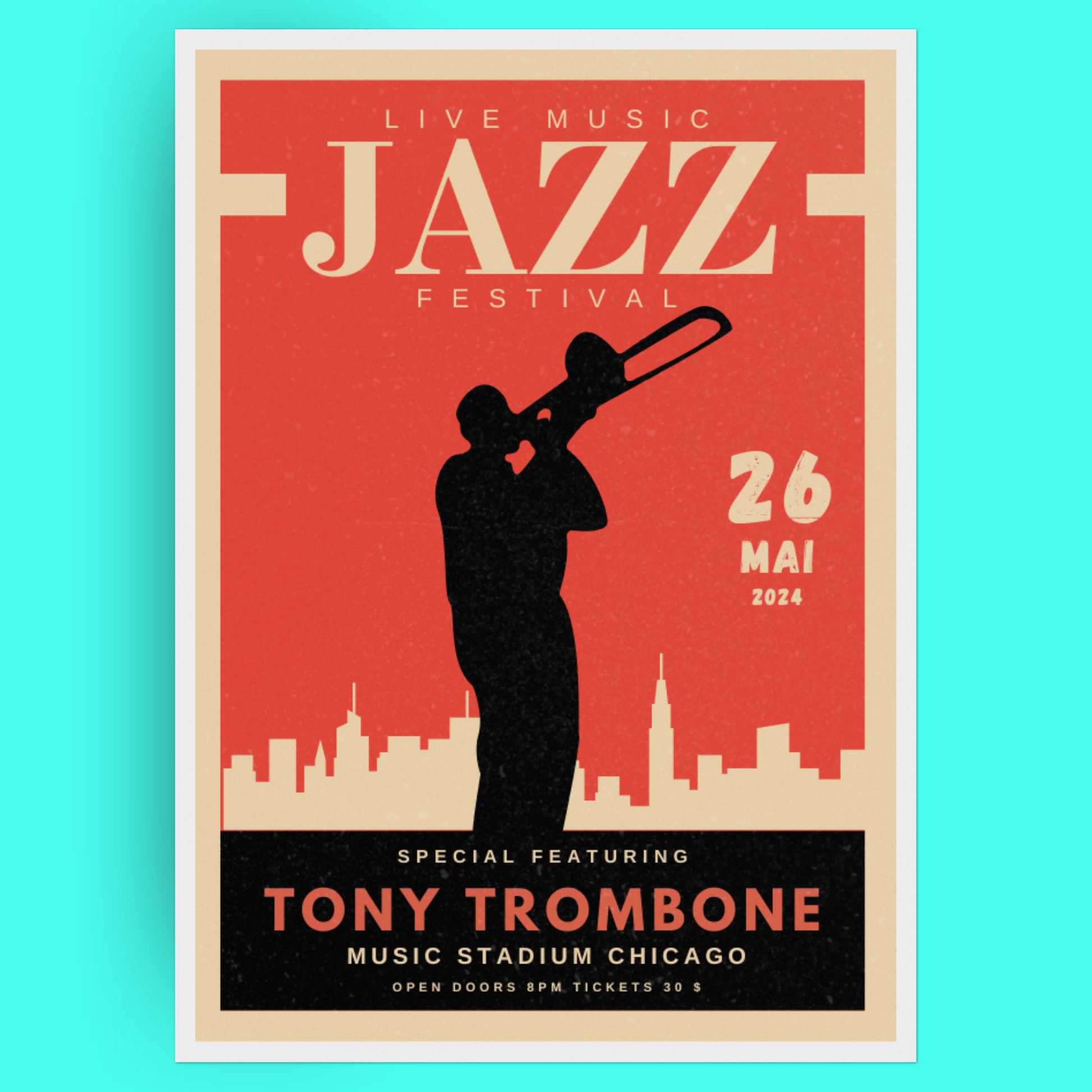 Jazz Music Festival - Trombone Bleue Vague Flow