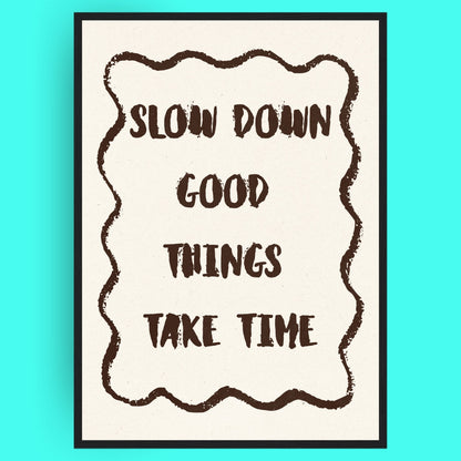 Slow Down Bleue Vague Flow Print Material