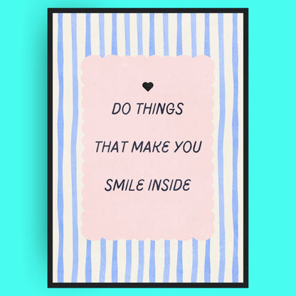 Smile Inside Bleue Vague Flow Print Material