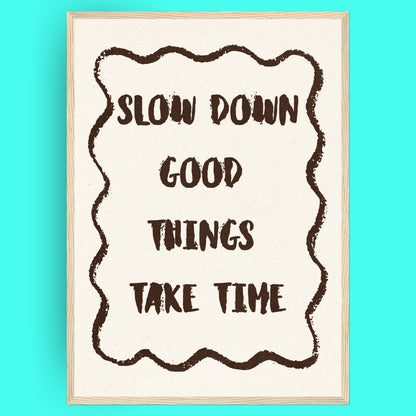 Slow Down Bleue Vague Flow Print Material