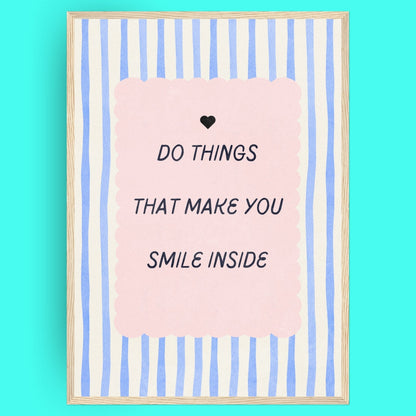 Smile Inside Bleue Vague Flow Print Material