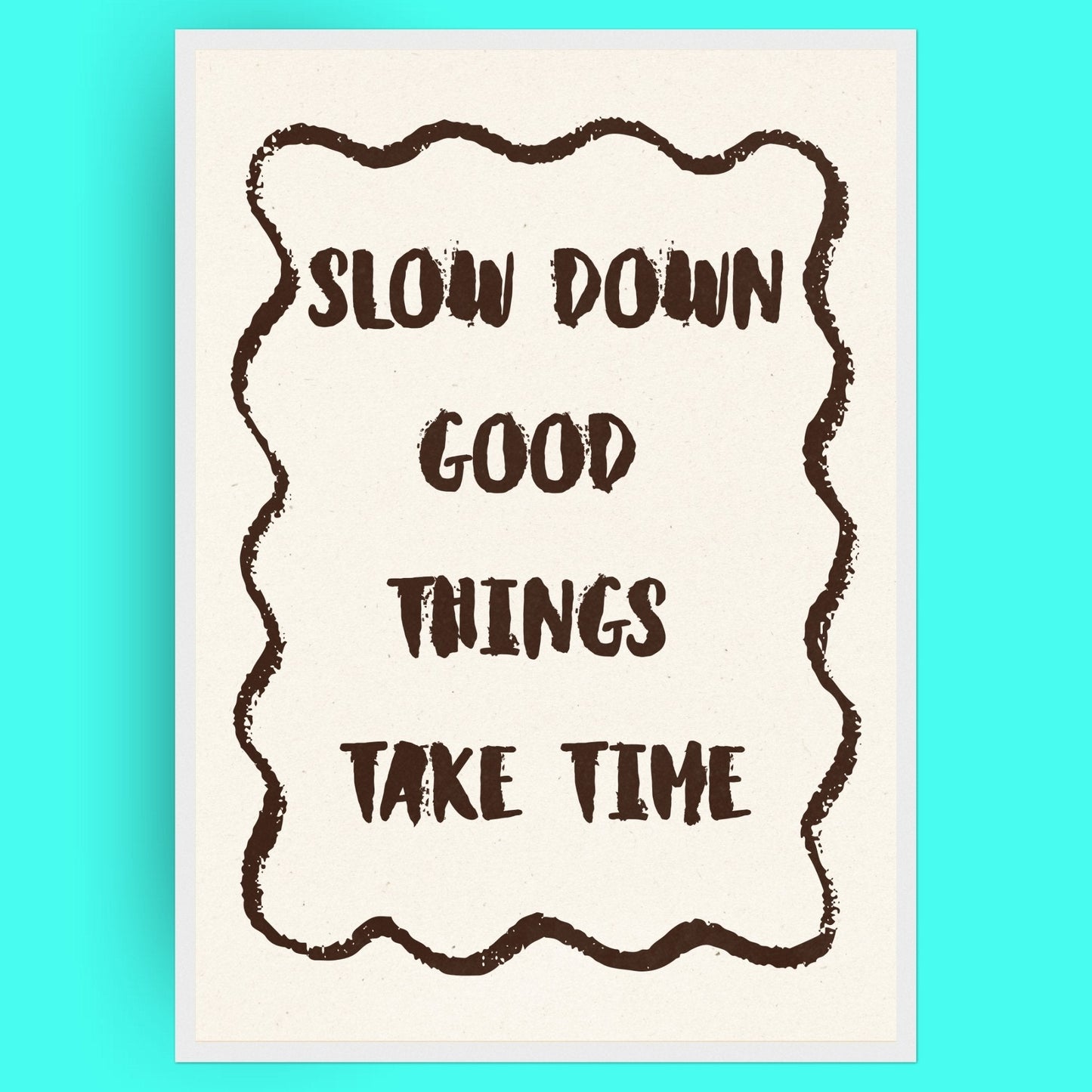 Slow Down Bleue Vague Flow Print Material