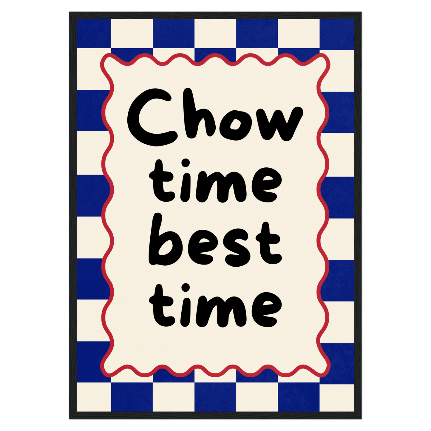 Chow Time, Best Time Bleue Vague Flow Print Material