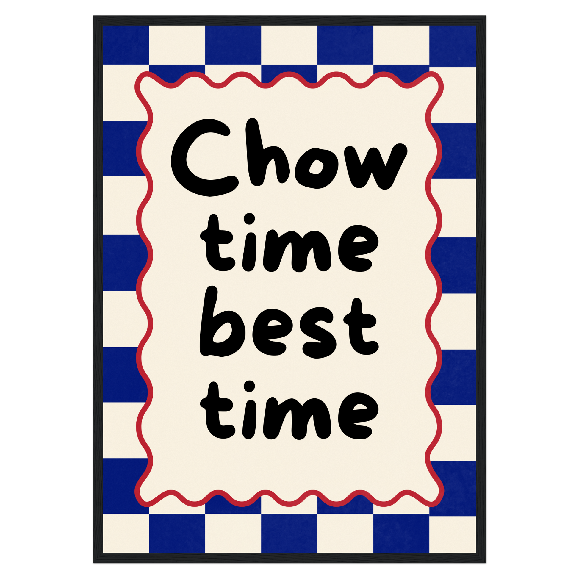 Chow Time, Best Time Bleue Vague Flow Print Material
