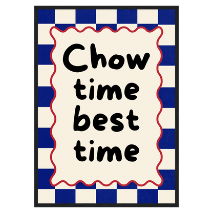 Chow Time, Best Time Bleue Vague Flow Print Material