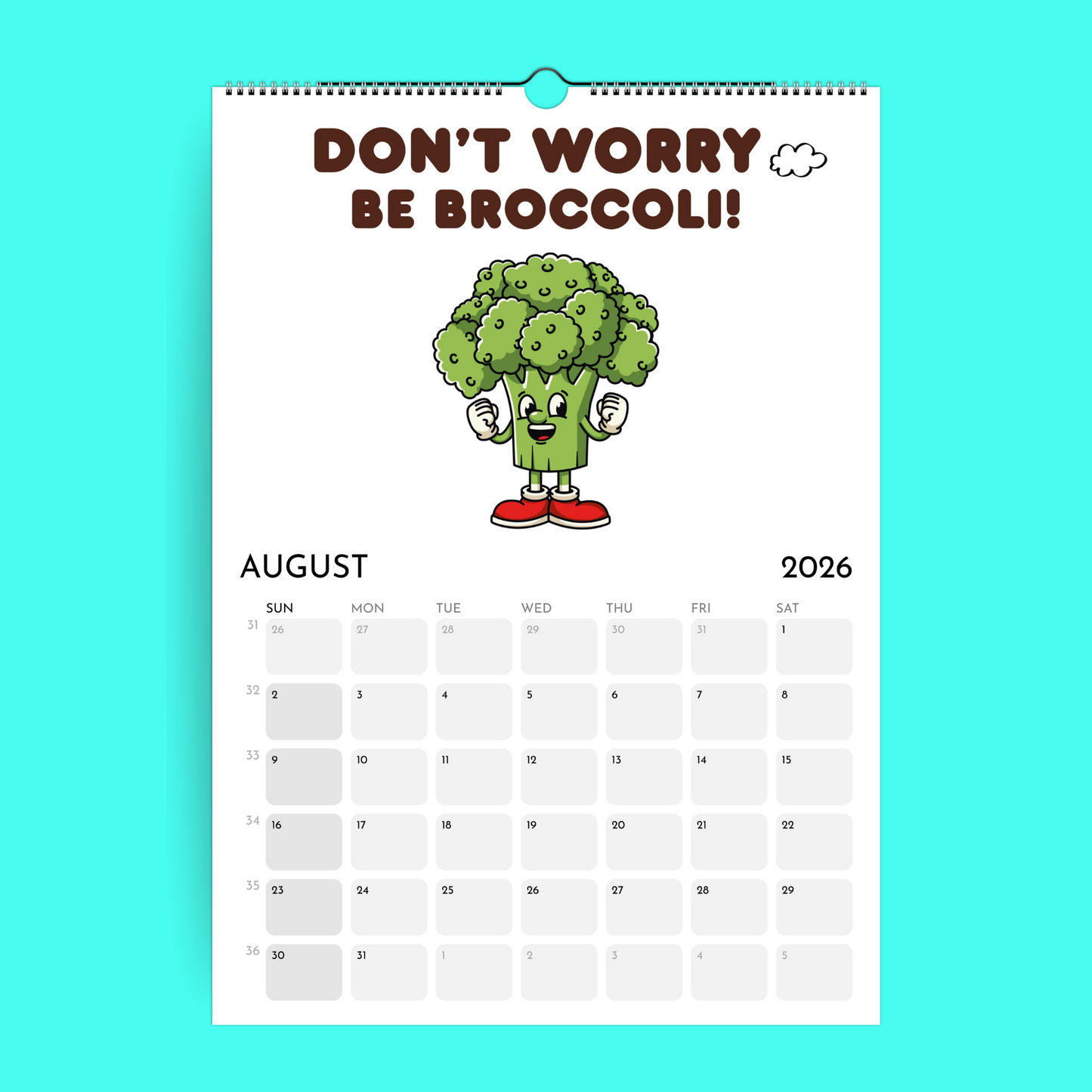 Calendrier Veggie Fun 2026 - Veggie Calendar (ENG)