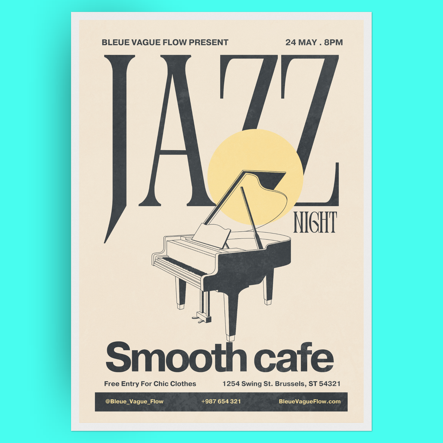Jazz Night - Piano Bleue Vague Flow