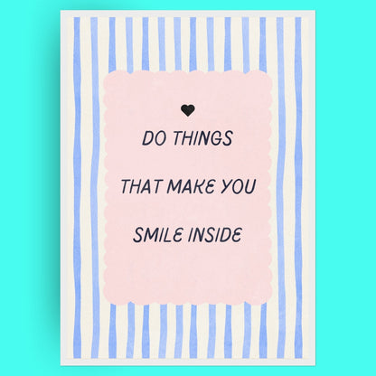Smile Inside Bleue Vague Flow Print Material