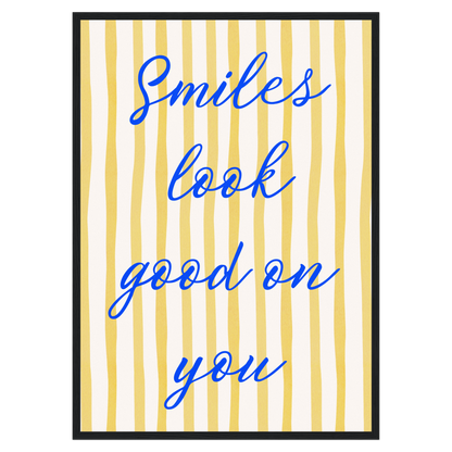 Smiles Look Good On You Bleue Vague Flow Print Material