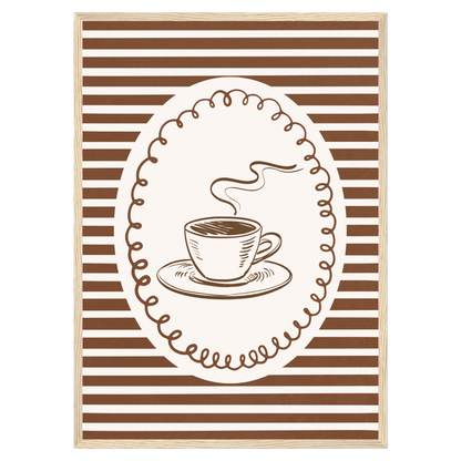 L'Amour Du Café Bleue Vague Flow Print Material