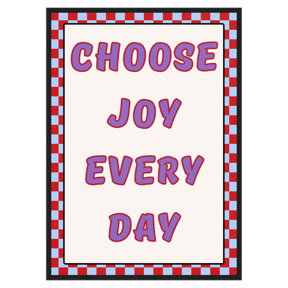 Choose Joy Every Day Bleue Vague Flow Print Material