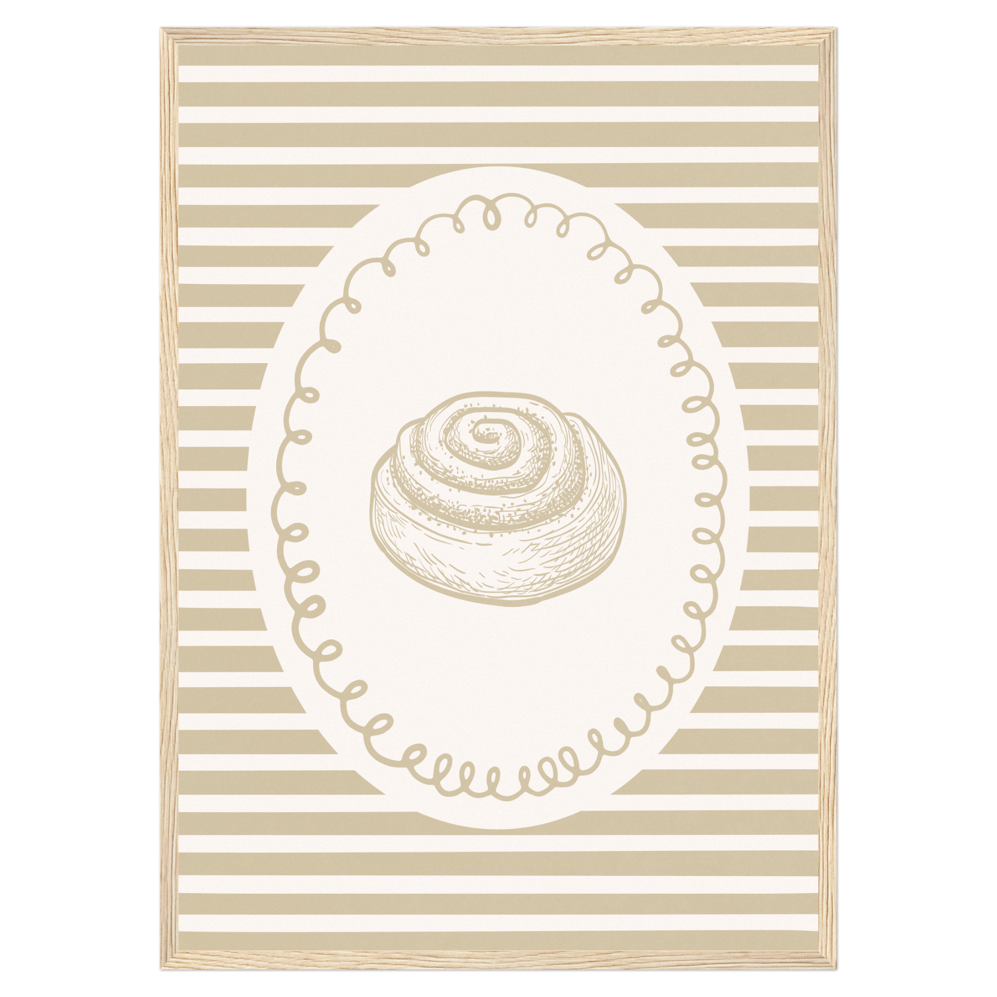 L'Amour Du Cinnamon Rolls Bleue Vague Flow Print Material