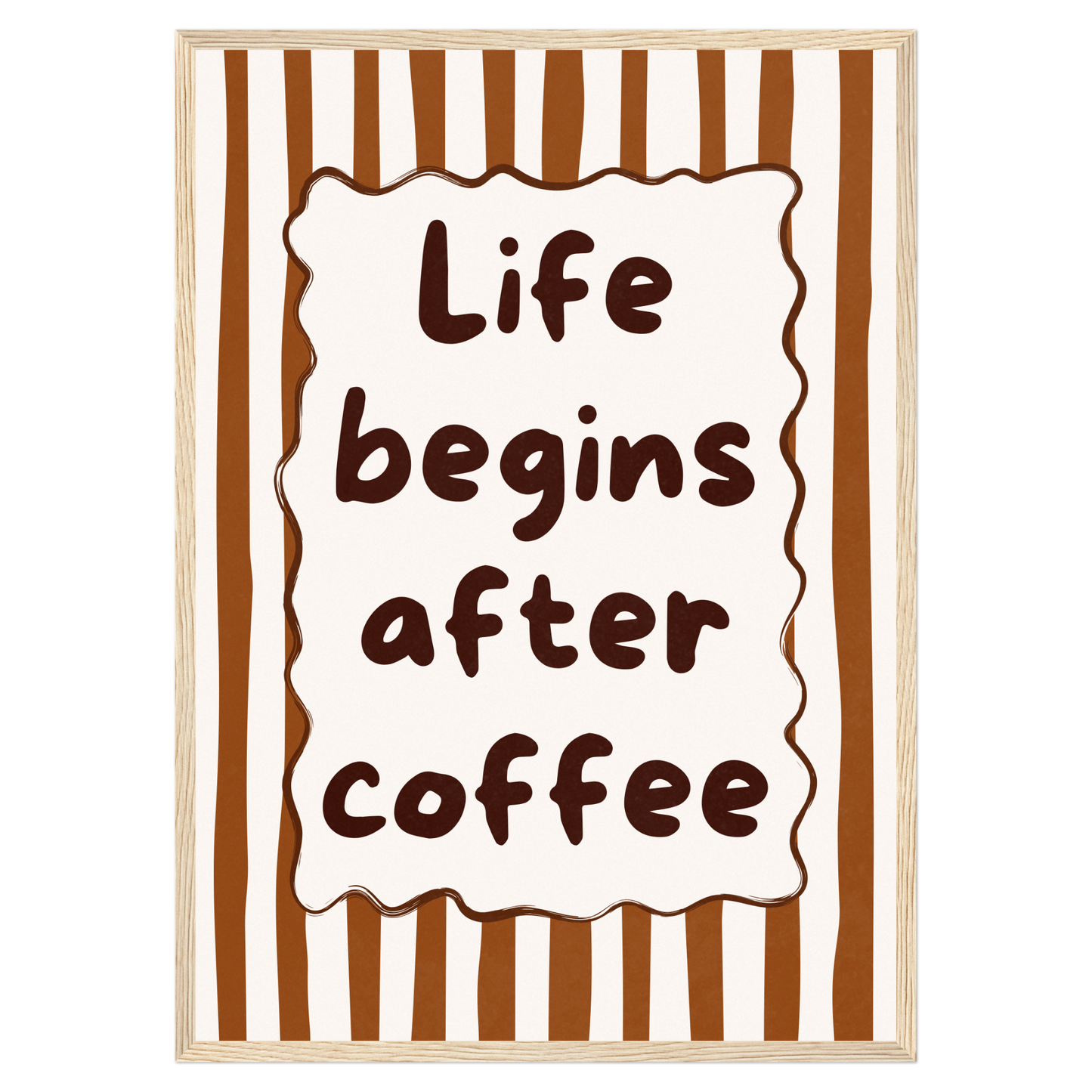 Life Begins After Coffee Bleue Vague Flow Print Material