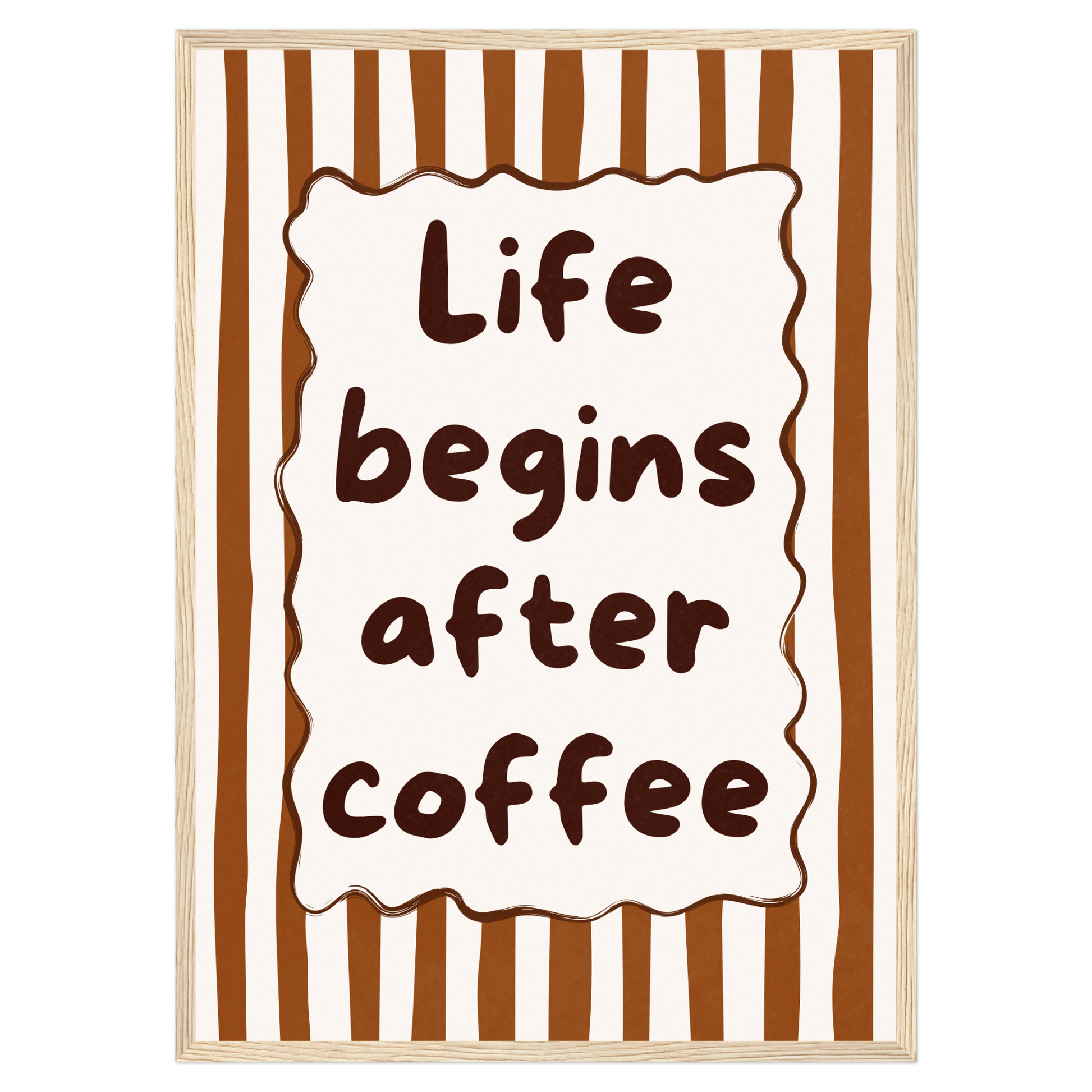 Life Begins After Coffee Bleue Vague Flow Print Material