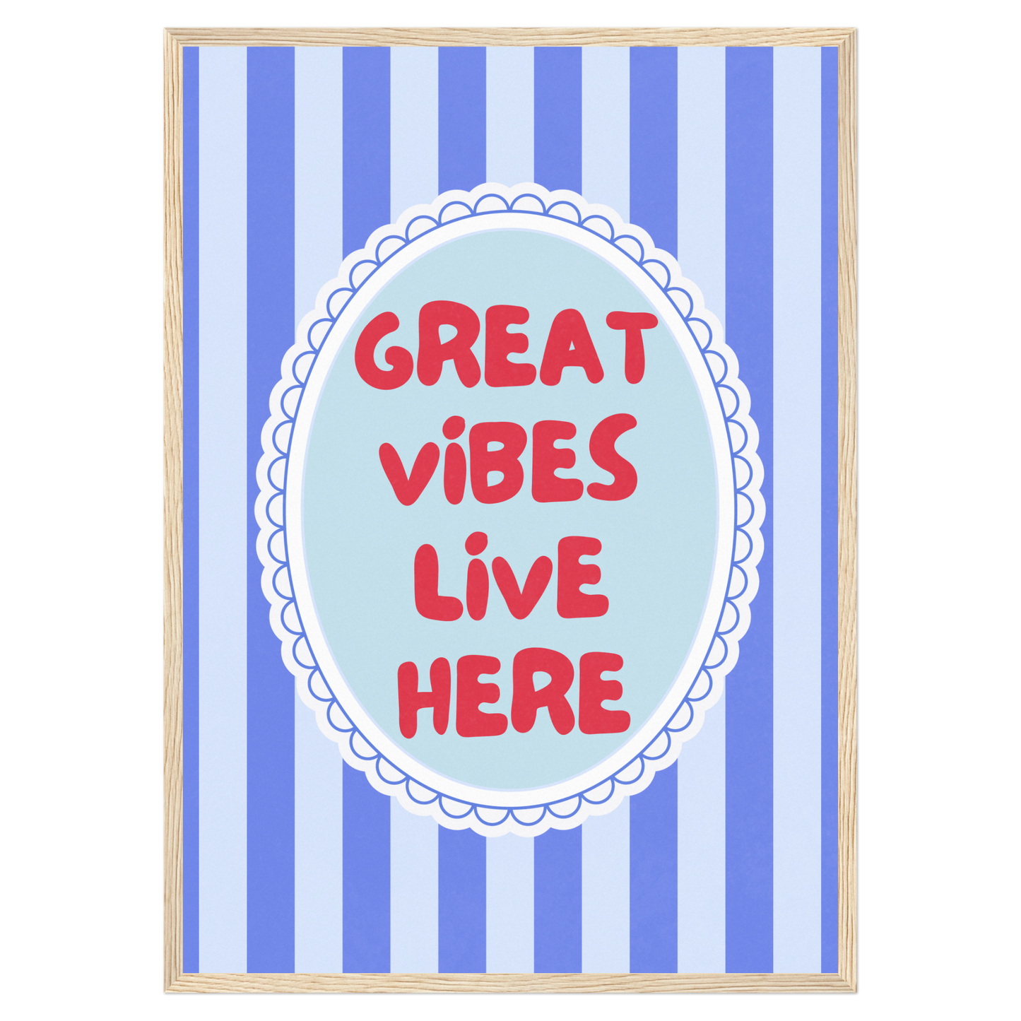 Great Vibes Live Here Bleue Vague Flow Print Material