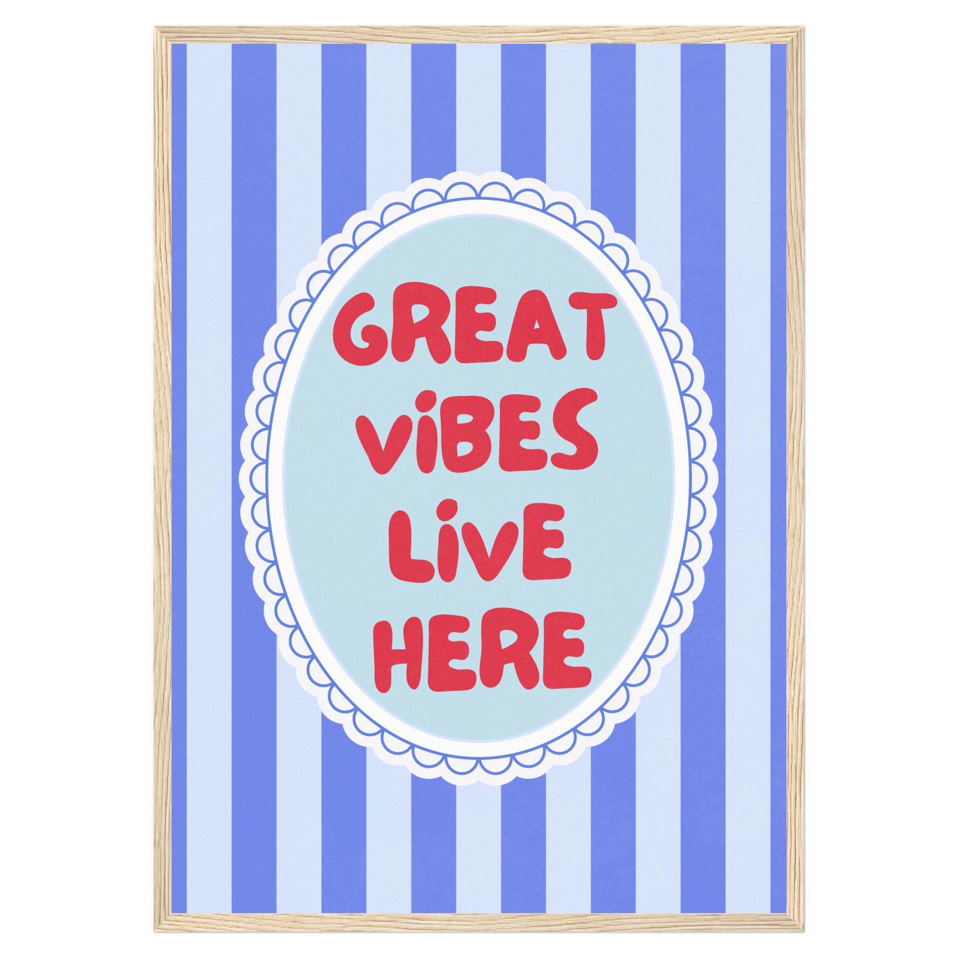 Great Vibes Live Here Bleue Vague Flow Print Material