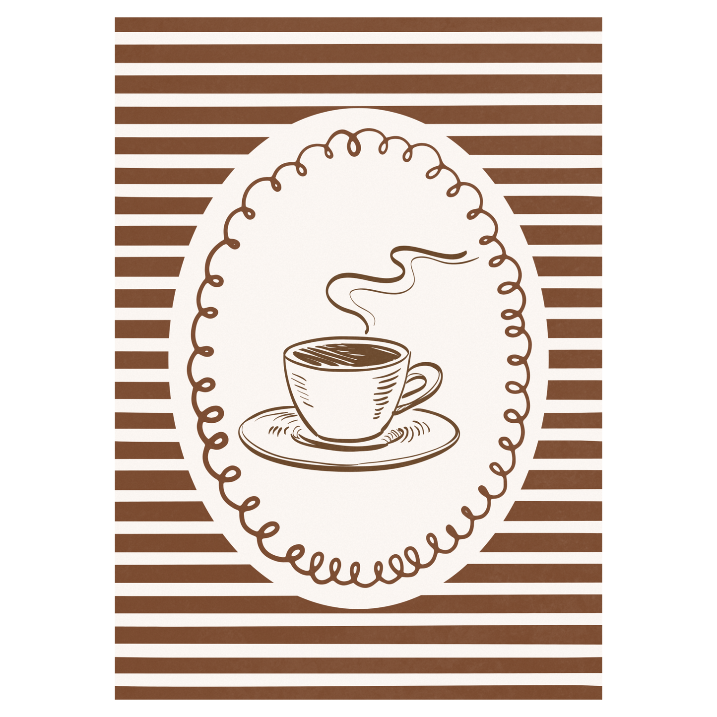 L'Amour Du Café Bleue Vague Flow Print Material