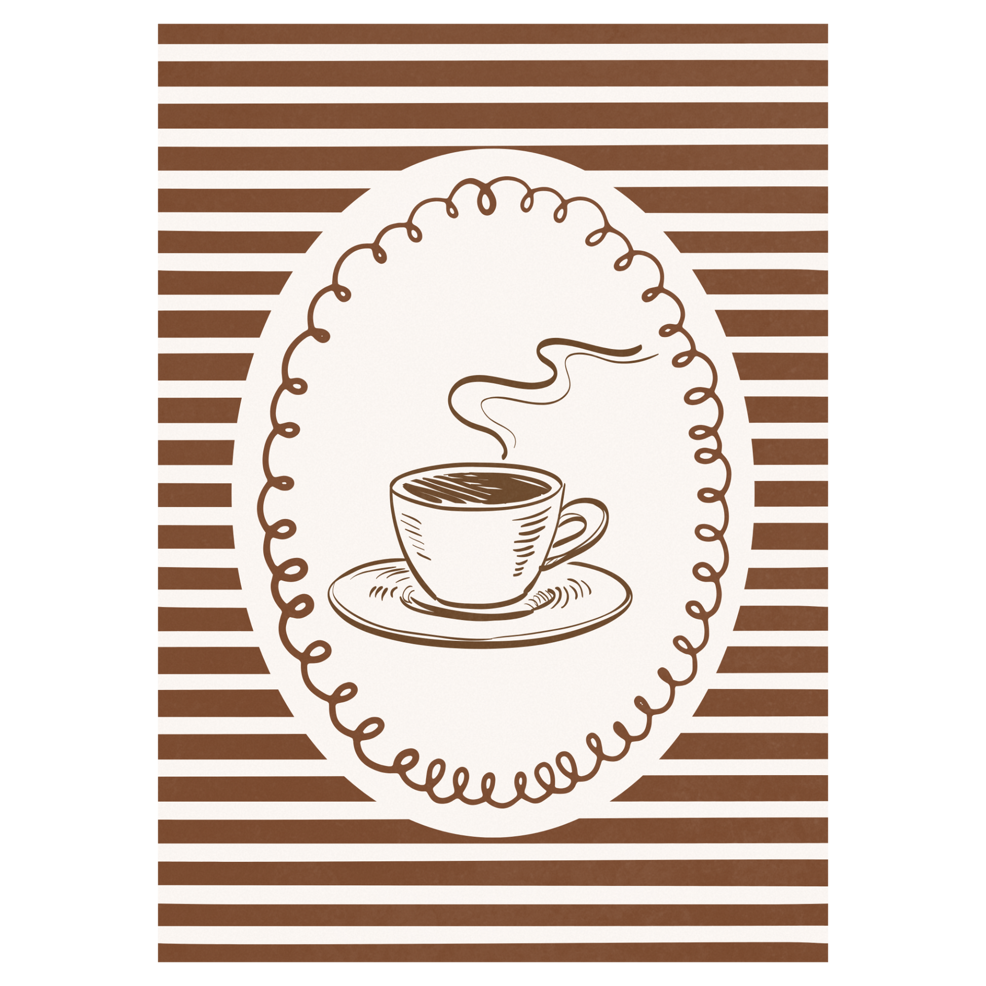 L'Amour Du Café Bleue Vague Flow Print Material