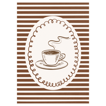 L'Amour Du Café Bleue Vague Flow Print Material