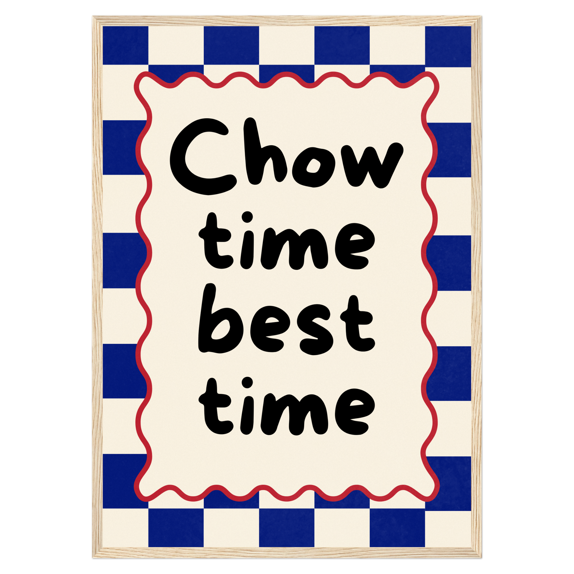 Chow Time, Best Time Bleue Vague Flow Print Material