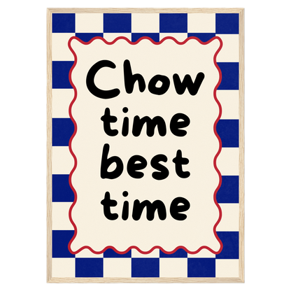 Chow Time, Best Time Bleue Vague Flow Print Material