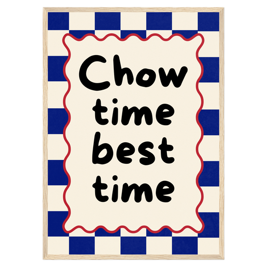 Chow Time, Best Time Bleue Vague Flow Print Material