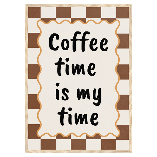 Coffee Time Is My Time Bleue Vague Flow Print Material
