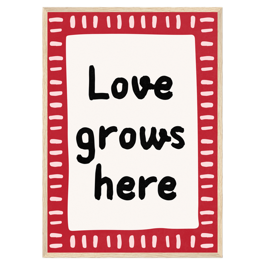 Love Grows Here Bleue Vague Flow Print Material