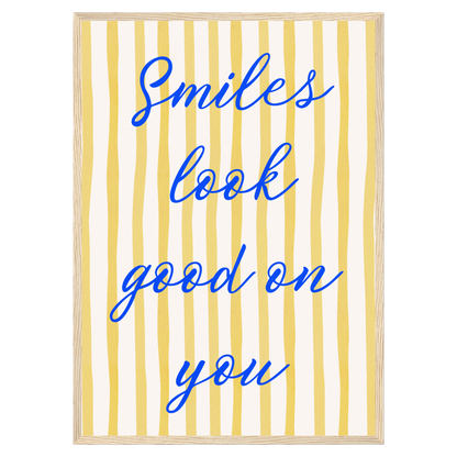 Smiles Look Good On You Bleue Vague Flow Print Material