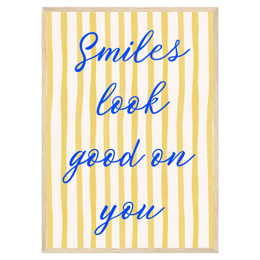 Smiles Look Good On You Bleue Vague Flow Print Material