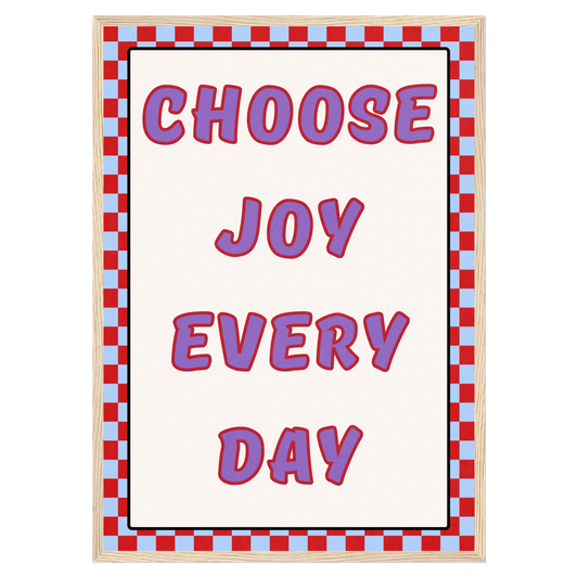Choose Joy Every Day Bleue Vague Flow Print Material