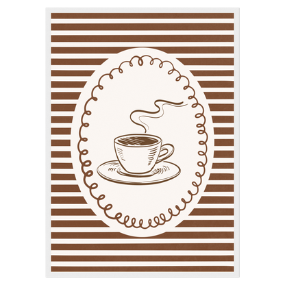 L'Amour Du Café Bleue Vague Flow Print Material