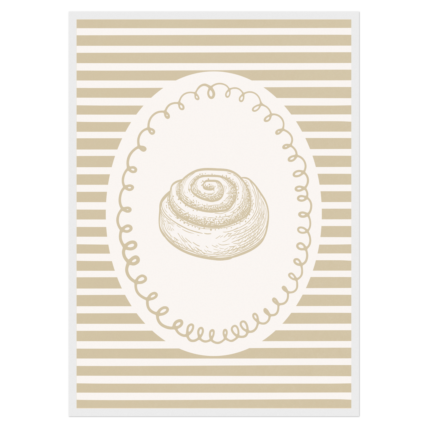 L'Amour Du Cinnamon Rolls Bleue Vague Flow Print Material