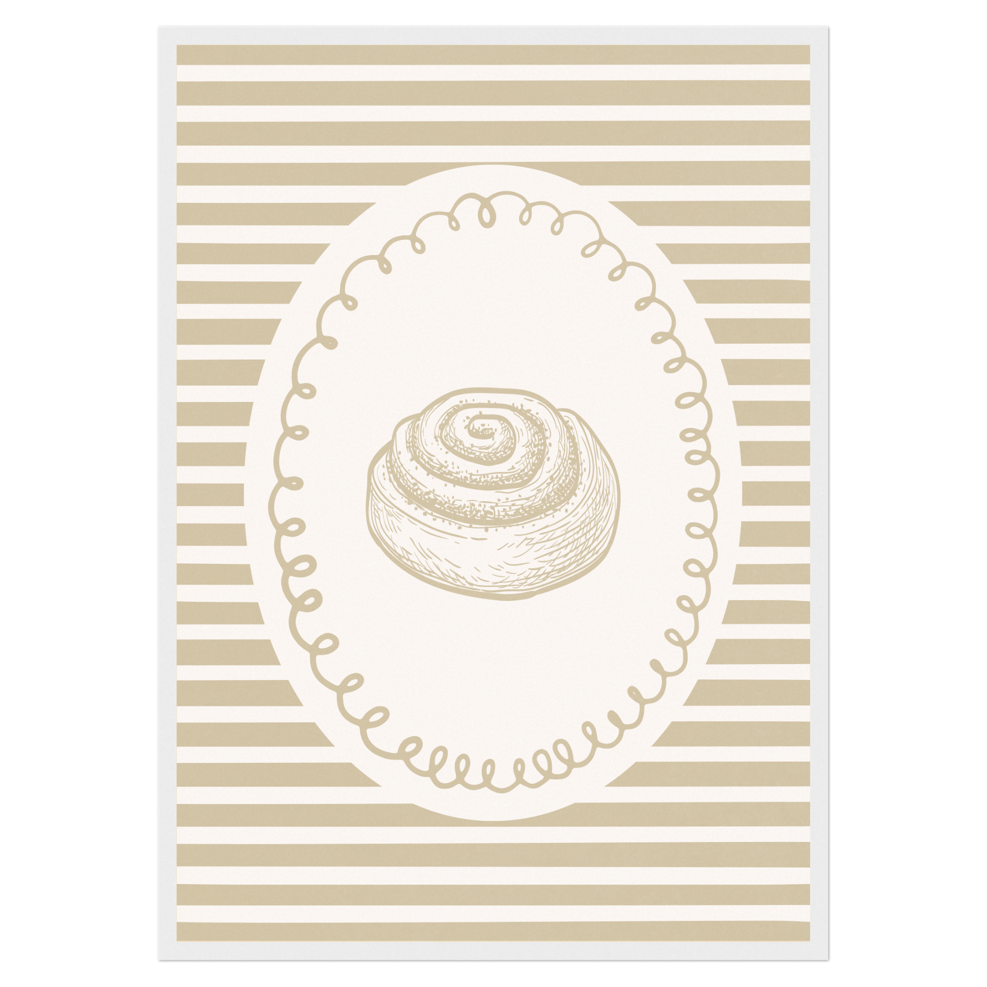 L'Amour Du Cinnamon Rolls Bleue Vague Flow Print Material