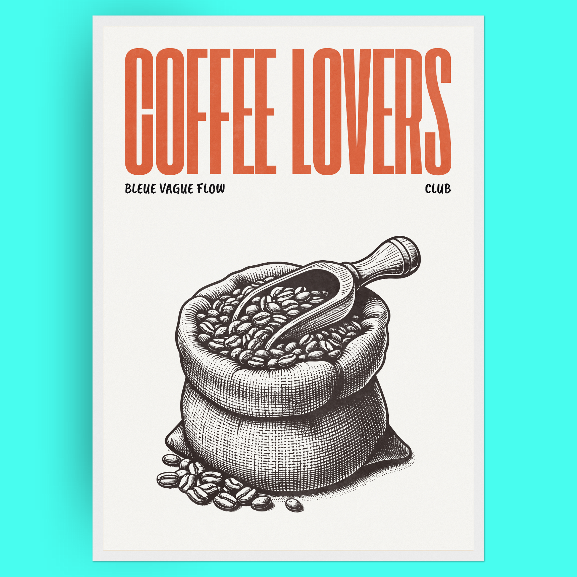 Coffee Lovers - Grain De Café Bleue Vague Flow