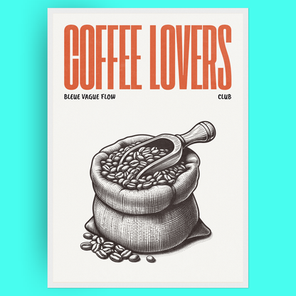 Coffee Lovers - Grain De Café Bleue Vague Flow