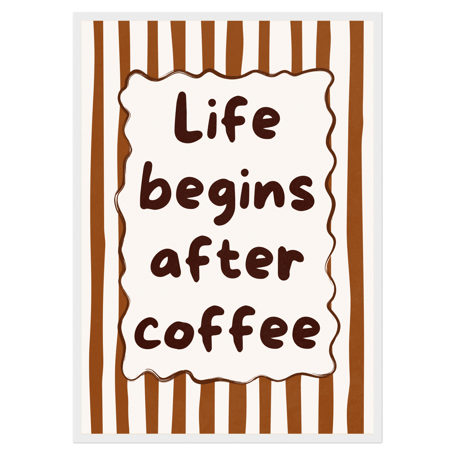 Life Begins After Coffee Bleue Vague Flow Print Material