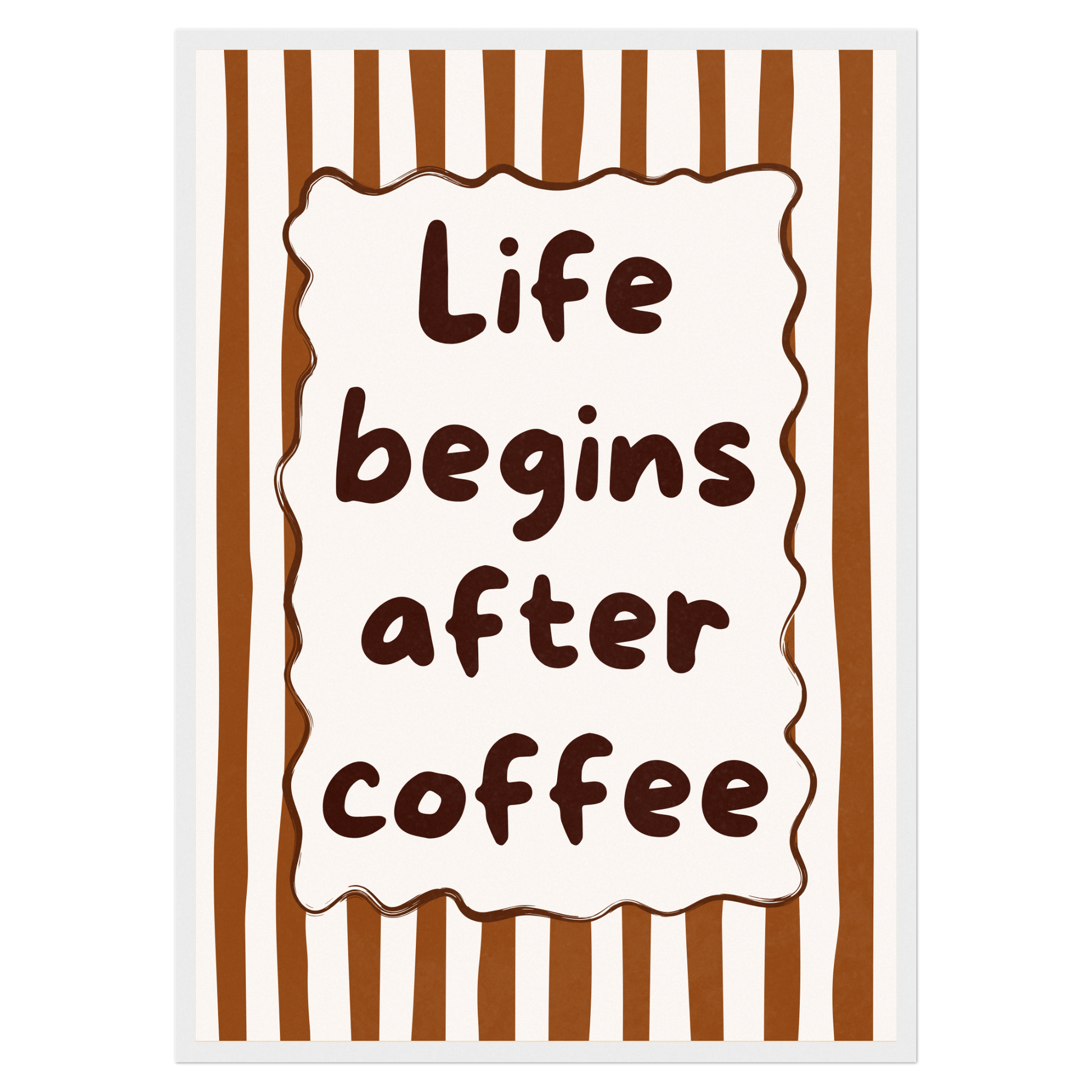 Life Begins After Coffee Bleue Vague Flow Print Material