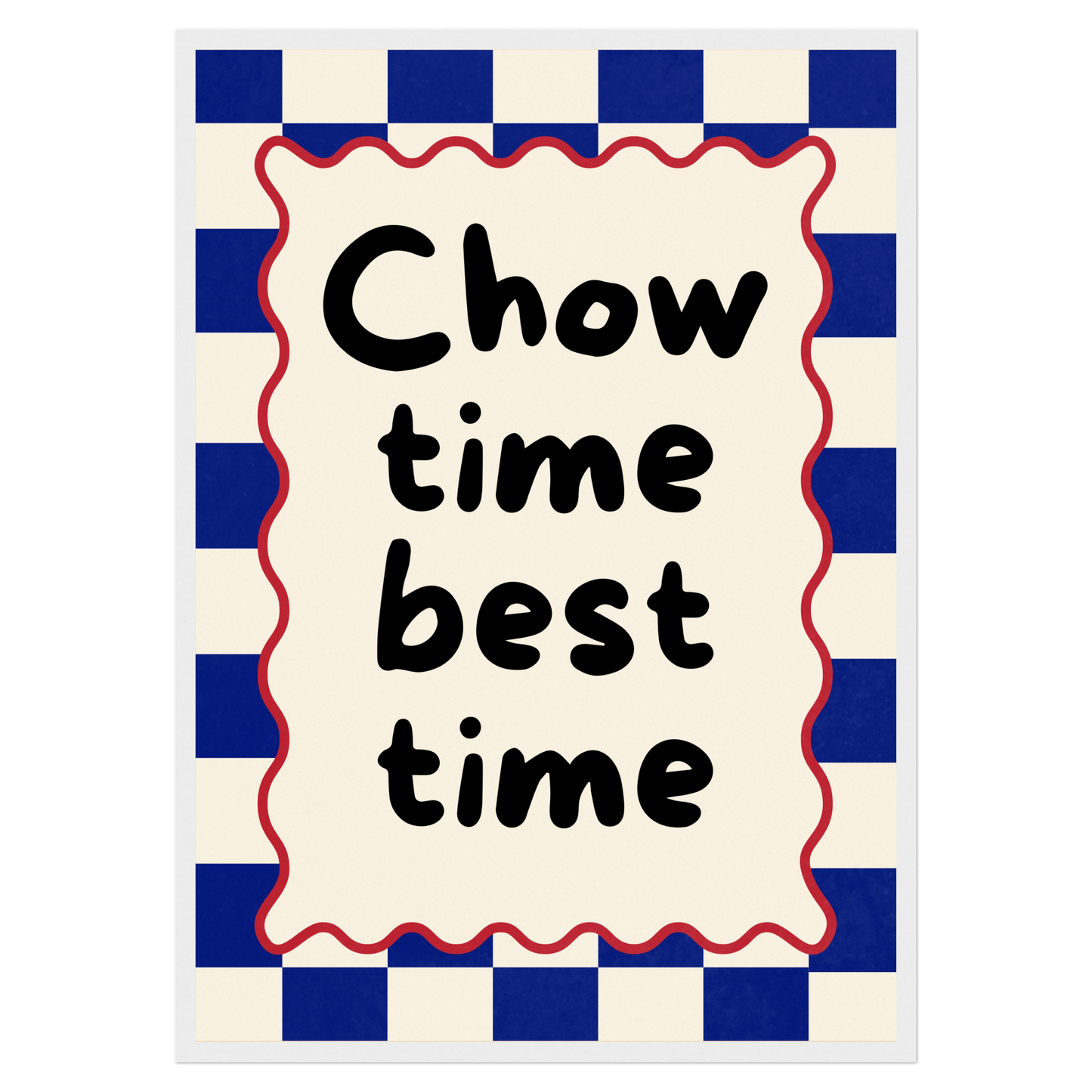 Chow Time, Best Time Bleue Vague Flow Print Material
