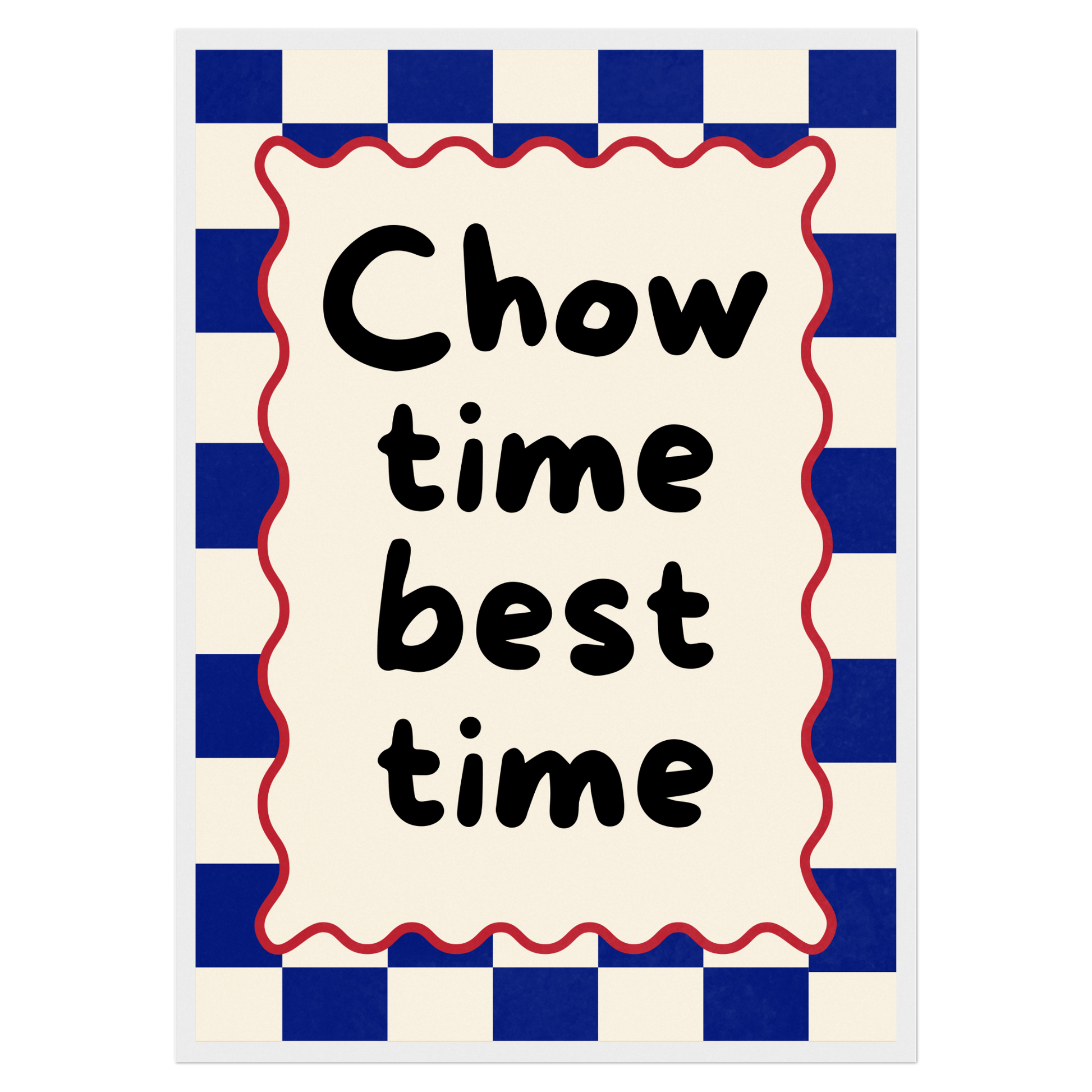 Chow Time, Best Time Bleue Vague Flow Print Material