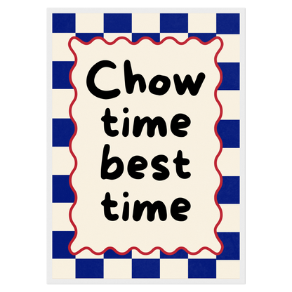 Chow Time, Best Time Bleue Vague Flow Print Material