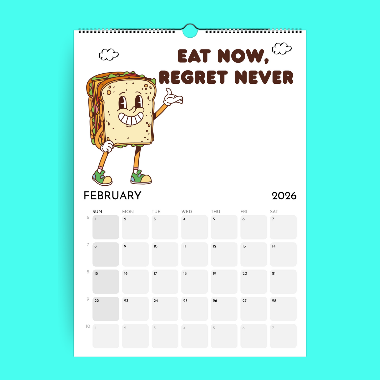 Calendrier Cheat Day Vibes 2026 - Cheat Day Calendar (ENG)