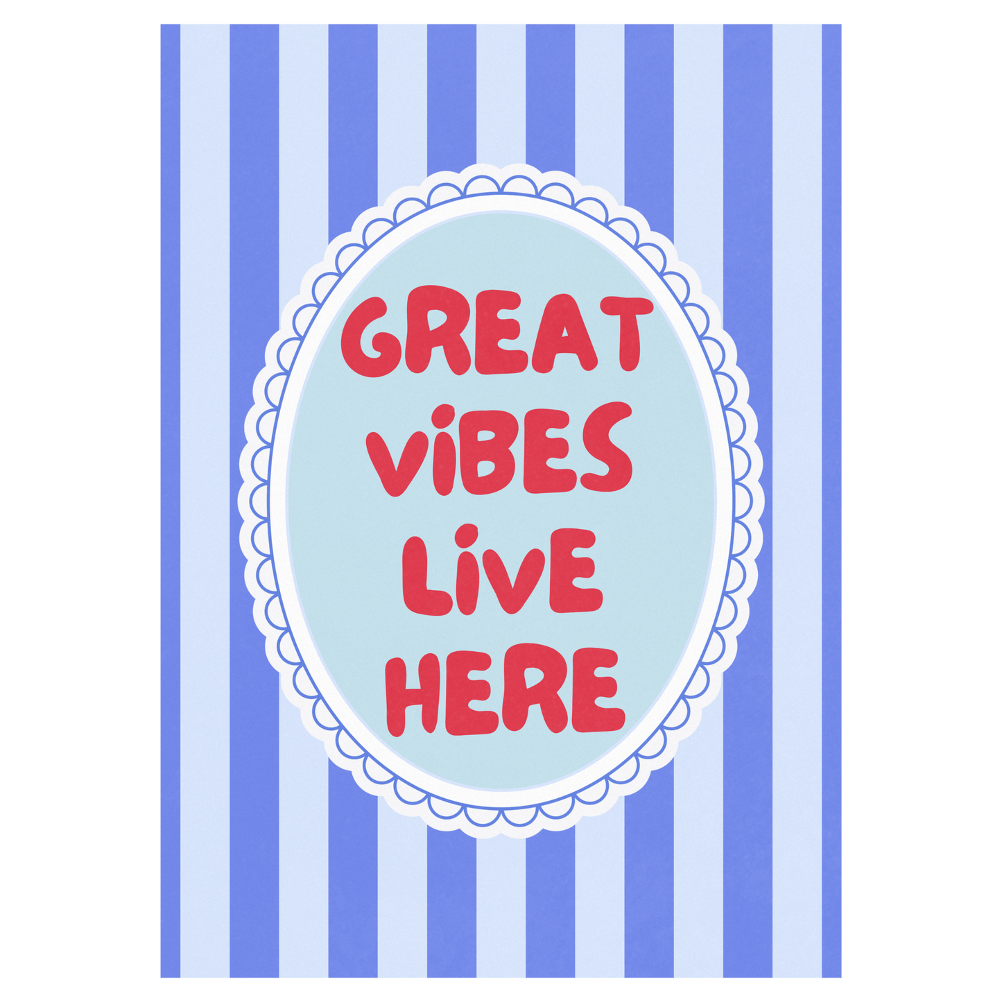 Great Vibes Live Here Bleue Vague Flow Print Material