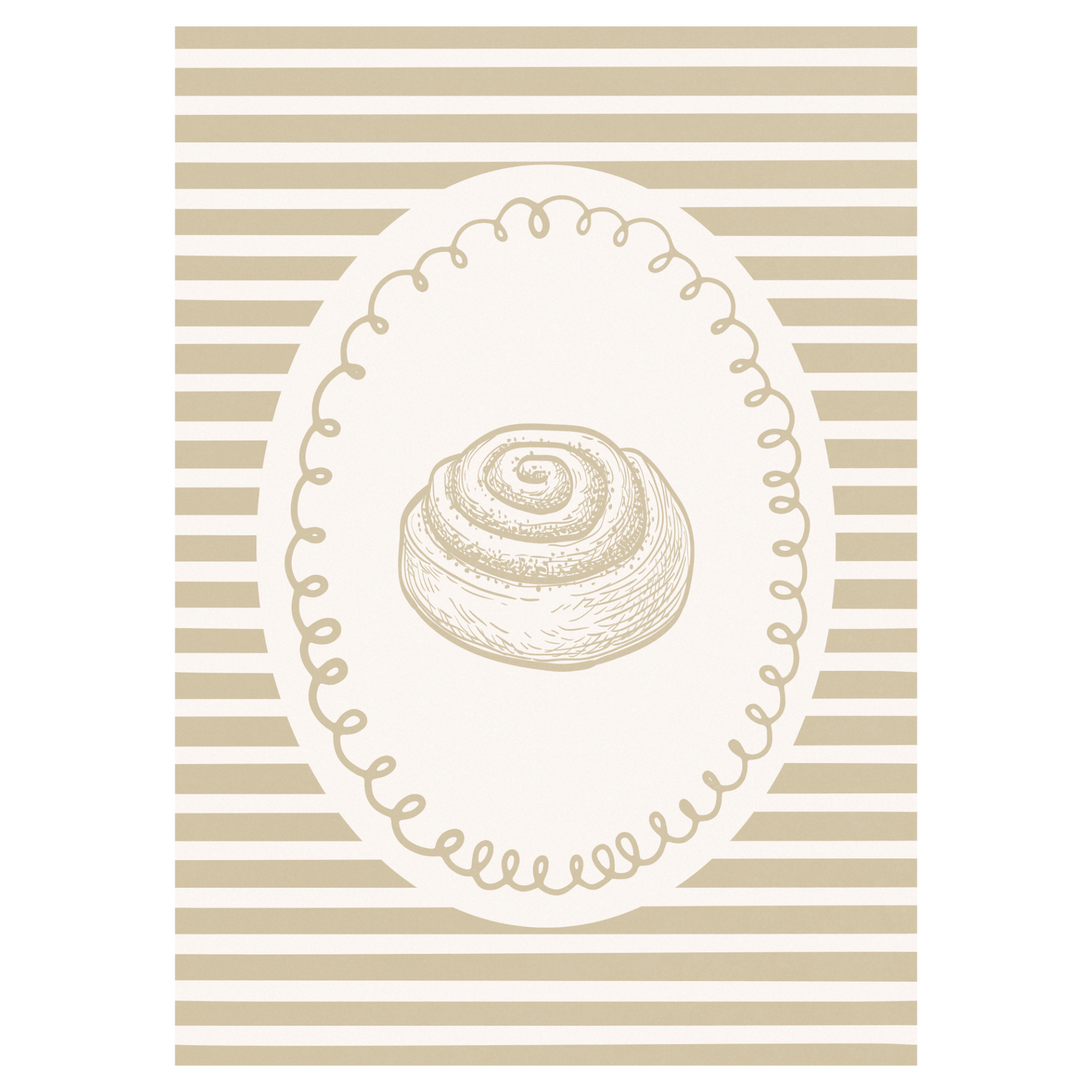 L'Amour Du Cinnamon Rolls Bleue Vague Flow Print Material