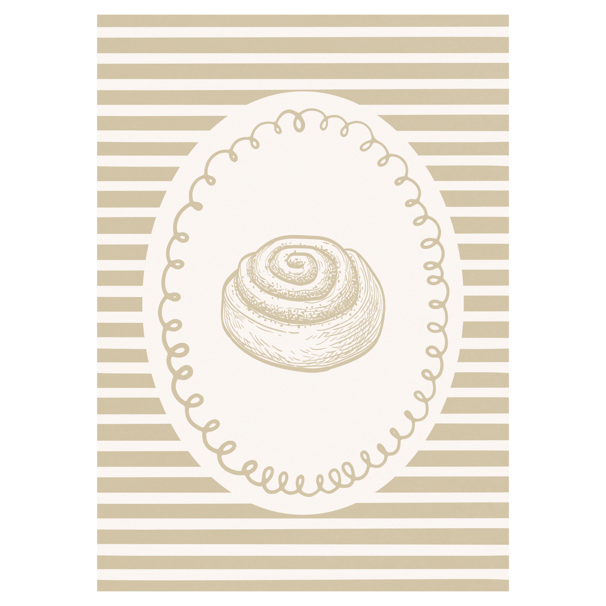 L'Amour Du Cinnamon Rolls Bleue Vague Flow Print Material