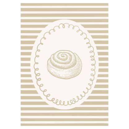 L'Amour Du Cinnamon Rolls Bleue Vague Flow Print Material