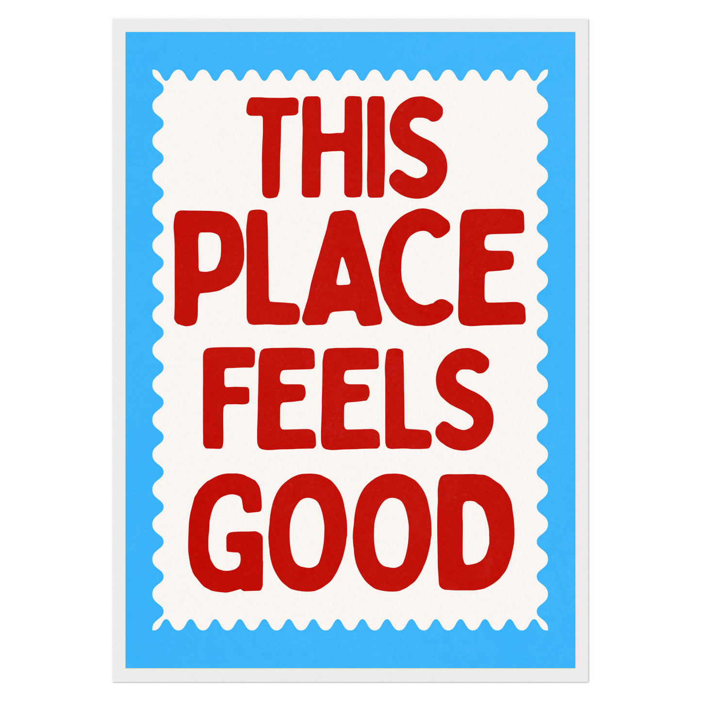 This Place Feels Good Bleue Vague Flow Print Material