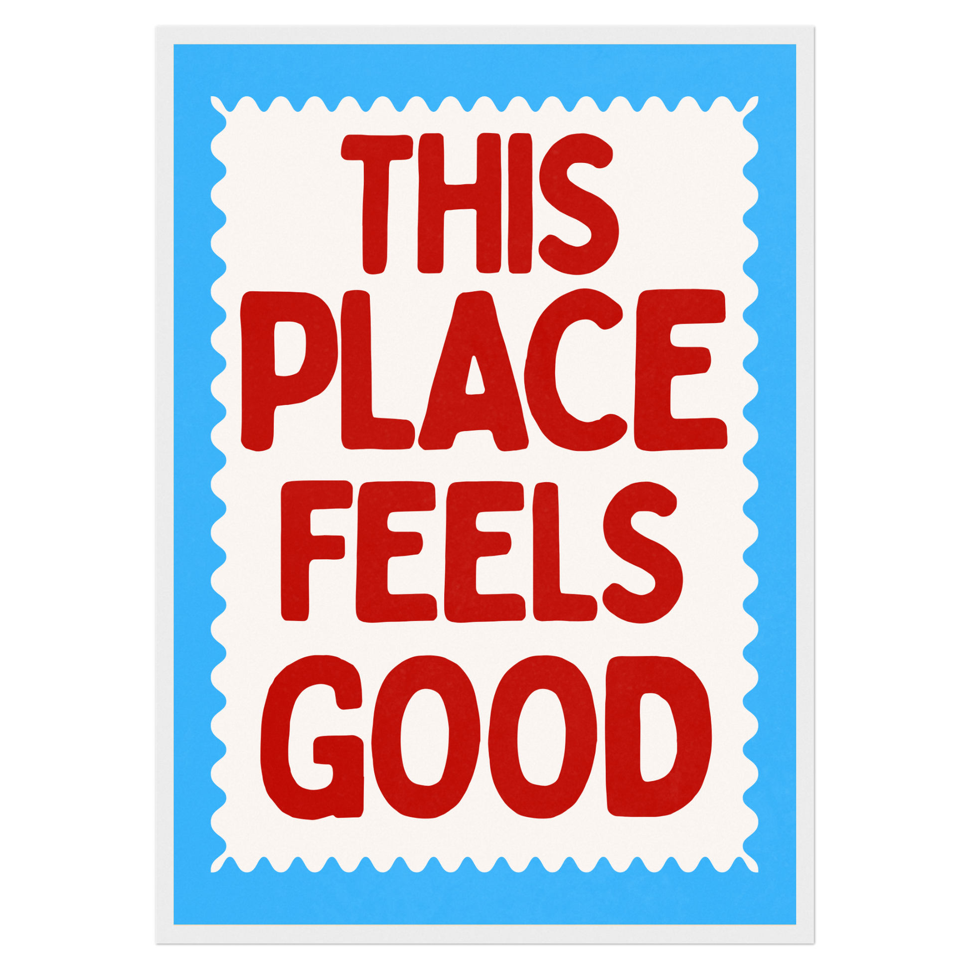 This Place Feels Good Bleue Vague Flow Print Material